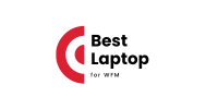 Red circle with black text "Best Laptop to Work"